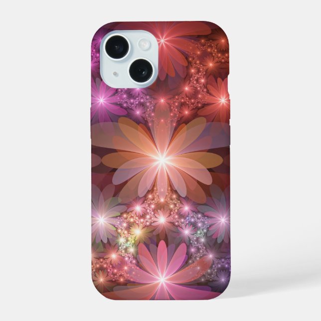 Lit De Fleurs Coloré Brillant Art Fractal Abstrait (Verso)