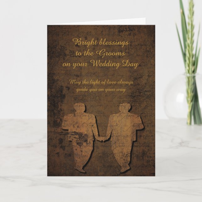 Lit de mariés par la carte de mariage gaie d'amour (Devant)