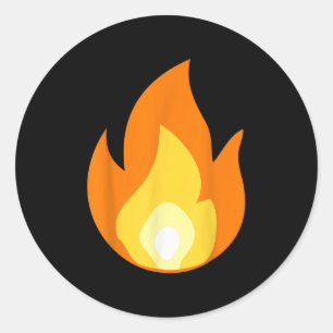 Lit Fire Flame Hot Burning Beach Classic Round Sticker