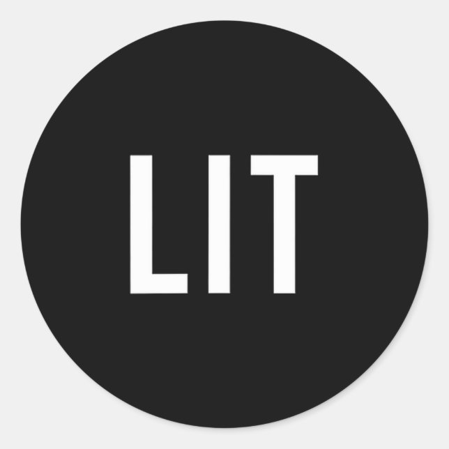 Lit Funny Slang For A Fun Party  Classic Round Sticker (Front)