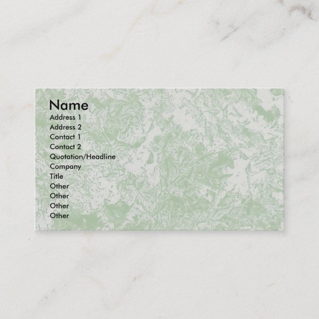 Lit green marble business cards (Front)