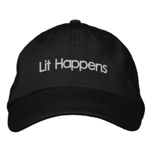 Lit Happens Funny Book Lover Design Embroidered Hat