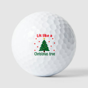 Lit Like A Christmas Tree Christmas   Golf Balls