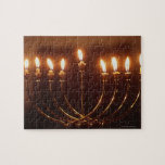 Lit menorah, Israel Jigsaw Puzzle<br><div class="desc">AssetID: 200248233-001 / {Gary Faber} / Lit menorah, Israel</div>