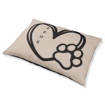Personnalisé Chien Love Empreinte de patte de coeu