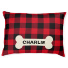 Rouge rustique Buffalo Plaid Chien Bone Ajouter un
