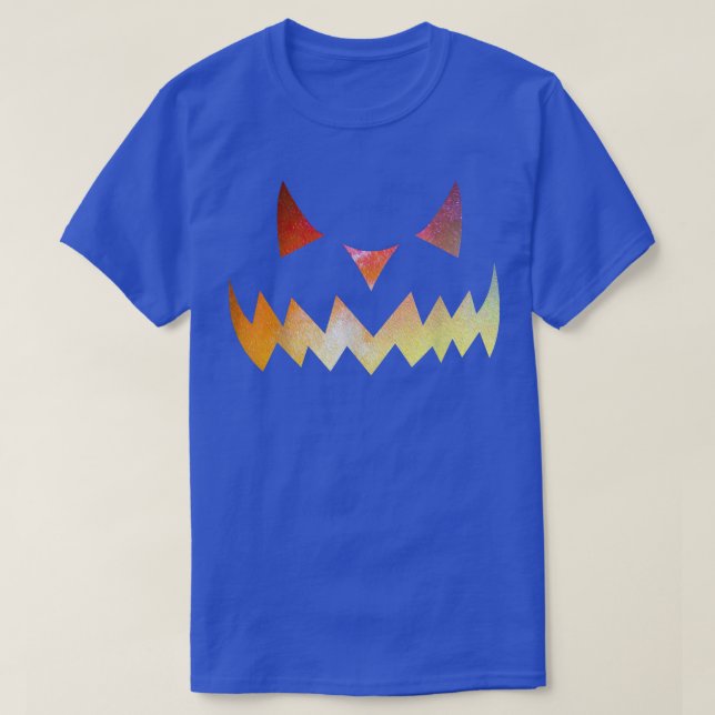 Lit Up Scary Eyes Jack o lantern Halloween October T-Shirt (Design Front)