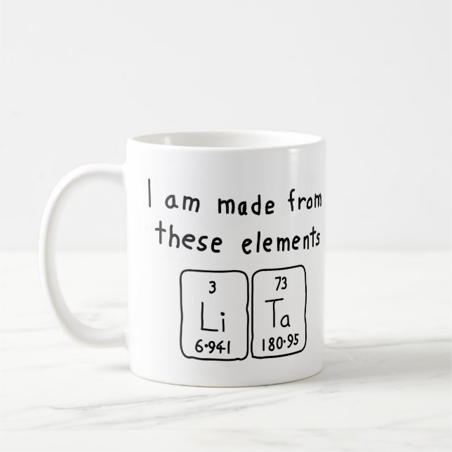 Lita périodique nom de table mug (Gauche)