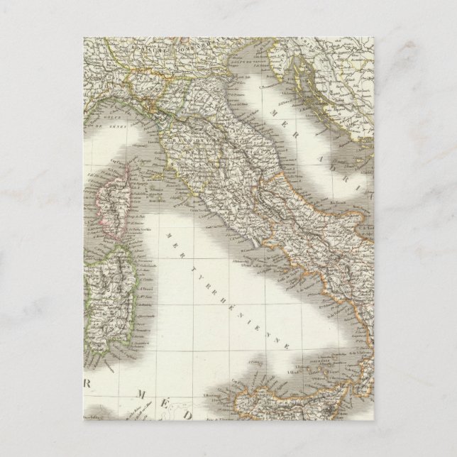 L'Italie - Italy Map Postcard (Front)