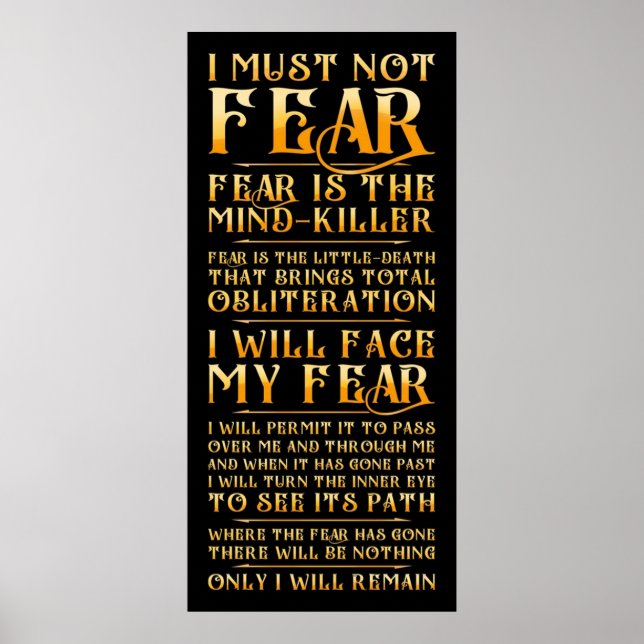 Litany Against Fear Poster (Front)