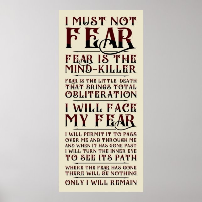 Litany Against Fear v2 Poster (Front)