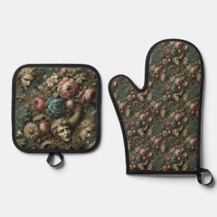 Litany of Aristocrats – Gothic Victorian Oven Mitt & Pot Holder Set