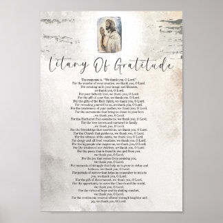 Litany of Gratitude Prayer Wall Art Print 