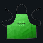 Lite green gradient geometry mesh pattern Monogram Apron<br><div class="desc">Monogram Personalize with your custom initial and name. 
Light green gradient geometric mesh pattern bright triangles ombre. 
Triangle geometric mesh with light dark green ombre gradient. 
pattern,  ombre,  mesh,  triangles,  geometry,  geometric,  gradient,  cool,  triangle,  green</div>