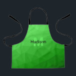 Lite green gradient geometry mesh pattern Monogram Apron<br><div class="desc">Monogram Personalize with your custom initial and name. 
Light green gradient geometric mesh pattern bright triangles ombre. 
Triangle geometric mesh with light dark green ombre gradient. 
pattern,  ombre,  mesh,  triangles,  geometry,  geometric,  gradient,  cool,  triangle,  green</div>