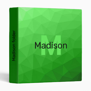 Lite green gradient geometry mesh pattern Monogram Binder
