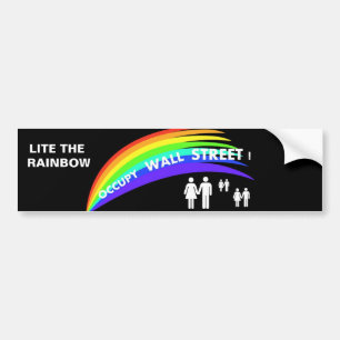 LITE THE RAINBOW OCCUPY WALL STREET ! BUMPER STICKER