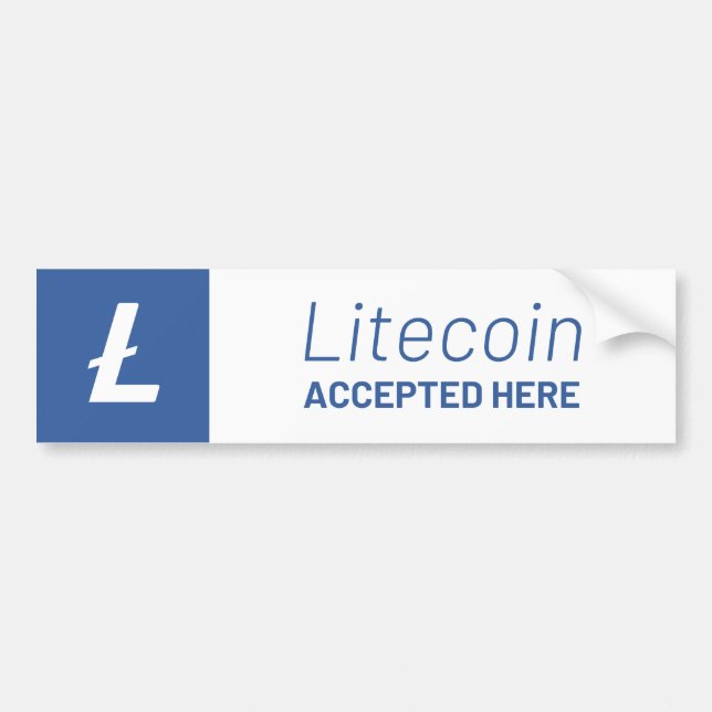 Litecoin Accepté Ici Sticker Decal (Devant)