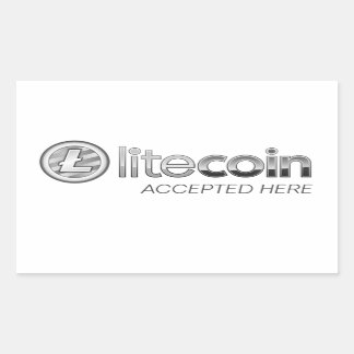 Litecoin Accepted Here Rectangle Stickers