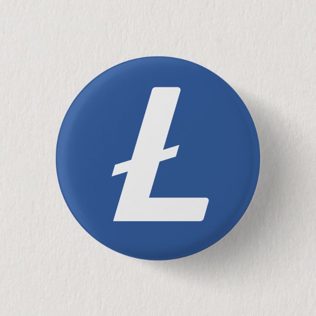 Litecoin (LTC) Cryptocurrency Blockchain Flair 1 Inch Round Button (Front)