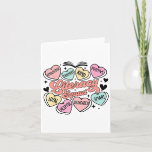 Literacy Squad Hearts Teacher Valentine's Day  Card