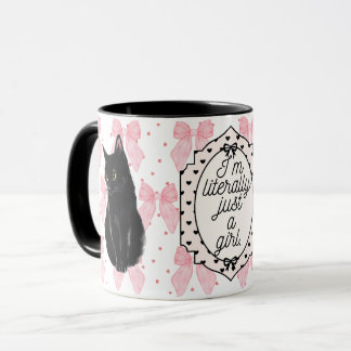 Literally Just a Girl Coquette Cat Pink Girly Mug