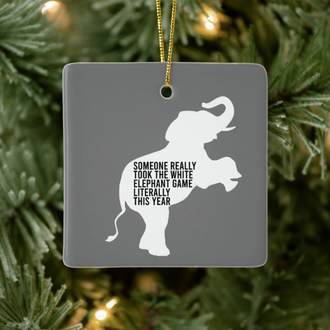 Literally Worst Funniest White Elephant Gift Ceramic Ornament (Tree)