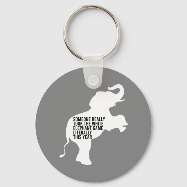 Literally Worst Funniest White Elephant Gift Keychain (Front)