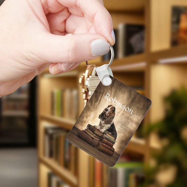 Literary Basset Hound Keychain (Creator Uploaded)