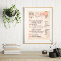 Literary Calendar August Poster