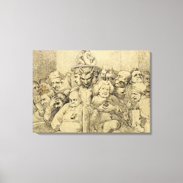 Literary Characters Assembled Around the Medallion Canvas Print (Front)