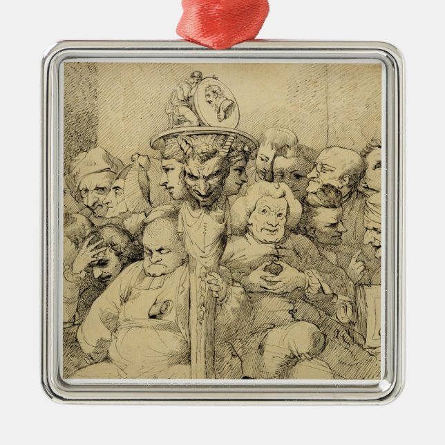 Literary Characters Assembled Around the Medallion Metal Ornament (Front)