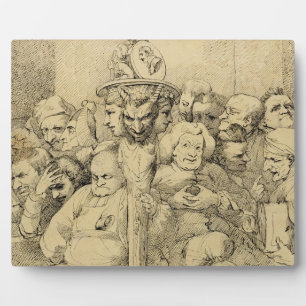 Literary Characters Assembled Around the Medallion Plaque