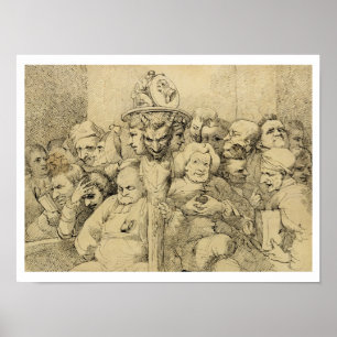 Literary Characters Assembled Around the Medallion Poster