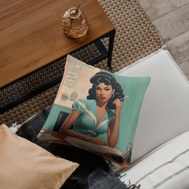 Literary Muse: Vintage Study Throw Pillow (Creator Uploaded)