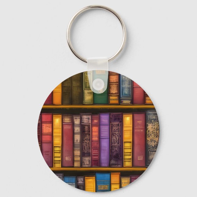 Literary Treasures - Classic Old Books Keychain (Front)