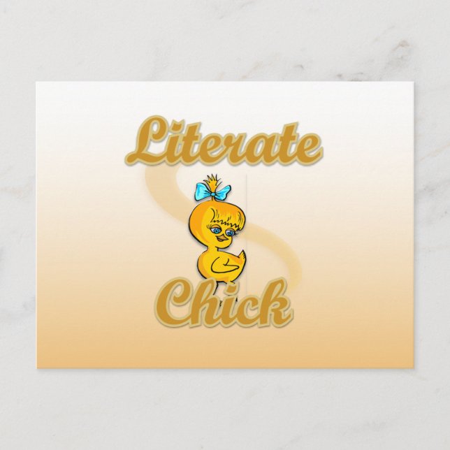 Literate Chick Postcard (Front)