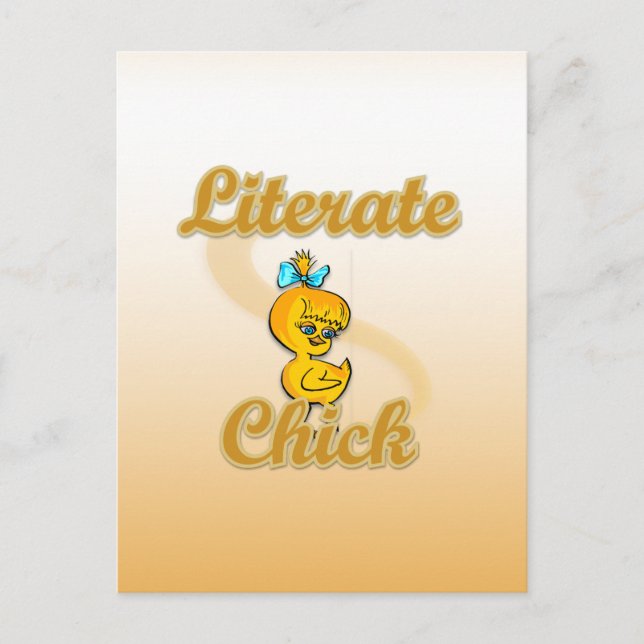 Literate Chick Postcard (Front)