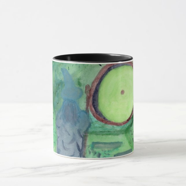 Literature inspired Green watercolor mug (Center)