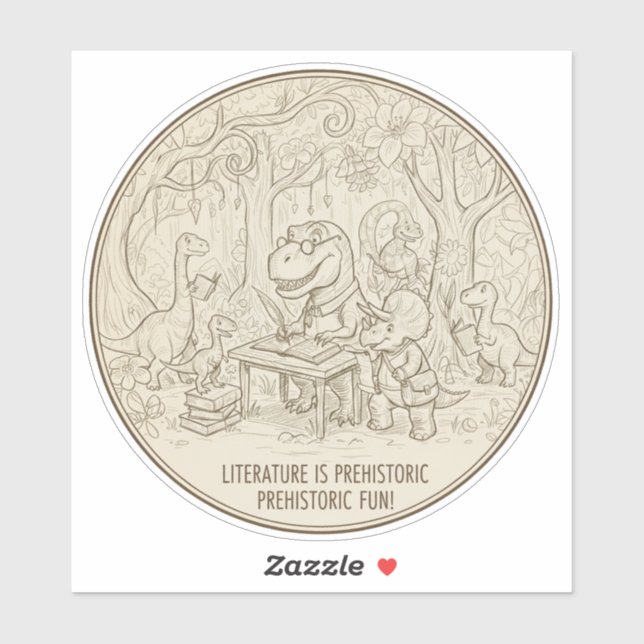 Literature Is Prehistoric Fun – Cute Dinosaur (Sheet)