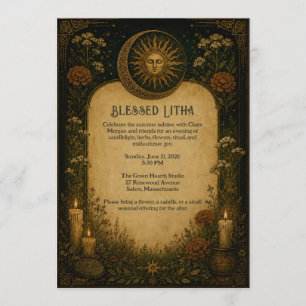 Litha Celebration Pagan Botanical Invitation