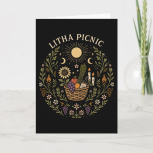 Litha Picnic Summer Solstice Celestial Art Card