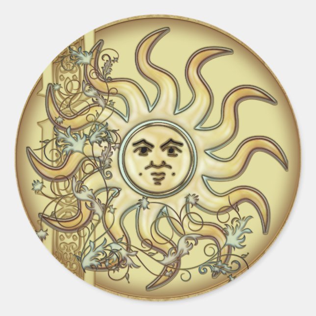 Litha Sun Celtic Style Design Stickers (Front)