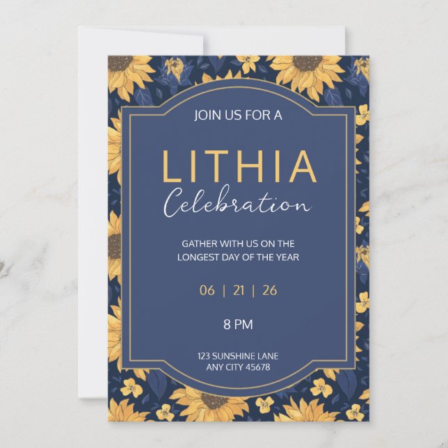 Lithia | Solstice Wheel of the Year Invitation (Front)