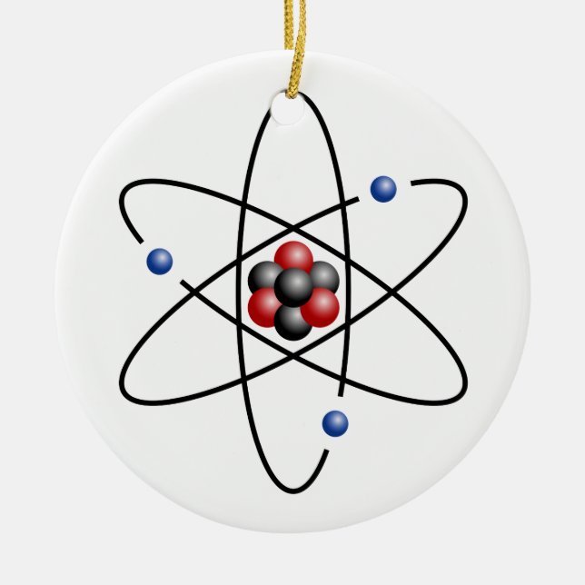 Lithium Atom Chemical Element Li Atomic Number 3 Ceramic Ornament (Front)