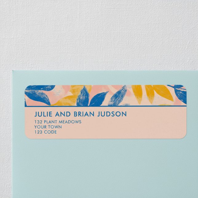 Lithograph leafy border return address (Lithograph leafy border return address label.)