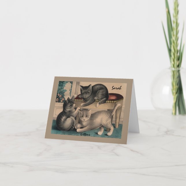 Lithographe vintage Adorable Kittens (Devant)