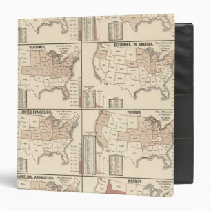 lithographed maps of denominational statistics binder