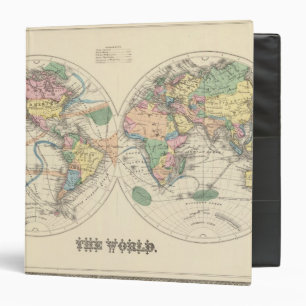 Lithographed World Map Binder