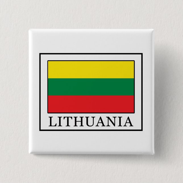 Lithuania 2 Inch Square Button (Front)